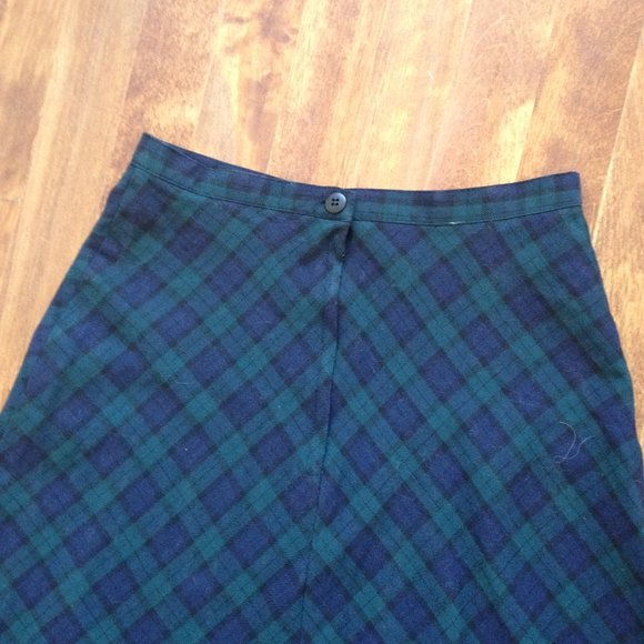 Navy & Green Plaid Maxi Skirt - Picture 13 of 16